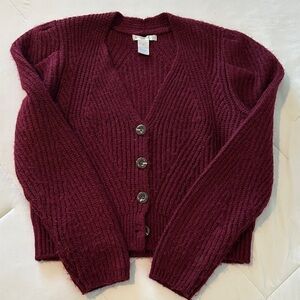 Design History Deep Burgundy Cardigan